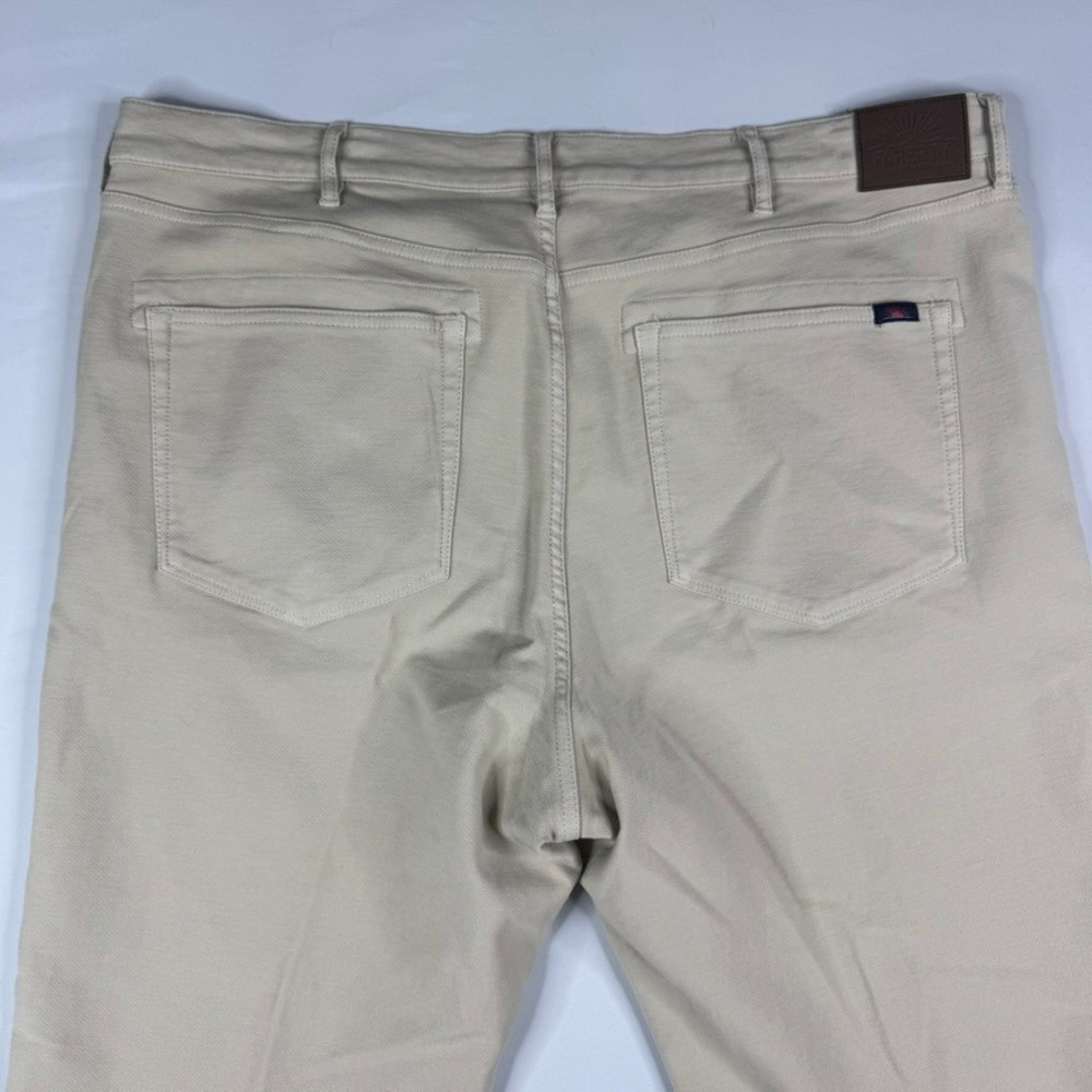 Faherty 5-Pocket Pants Mens 40x31 Khaki Tan Straight Leg Stretch Twill - Picture 5 of 11